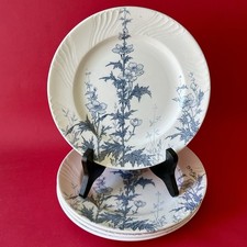 4 assiettes à dessert anciennes KG Lunéville Minerve faïence Terre de fer 1875