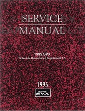 1995 Subaru SVX Shop Manual Supplement Repair Service
