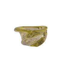 Val st-Lambert Yellow Molded Crystal Ashtray.