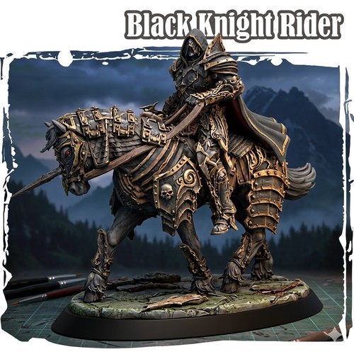 Black knight rider unpainted - rider,