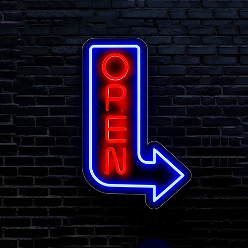 Panneau lumineux led ouvert - panneau,