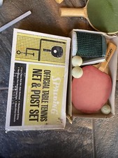 Vintage Table Tennis Ping Pong Set with  6 Paddles,  Green Net, Ping Ping Balls