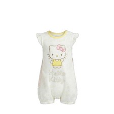 🐱🌼 Combishort Bébé Fille Hello Kitty Blanc & Jaune – Trop Chou ! (3 à 24 mois)