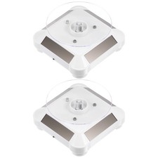 2pcs Solar Display Rotating Stand 3.54" Slide LED Automatic Light White