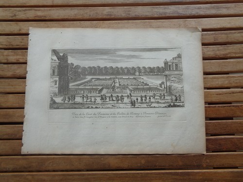 Gravure fontaines étang - fontaines,
