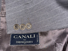 Canali for Bloomingdale's super 120s wool 2 piece suit Gray striped 52LIT 42US