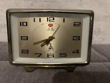 PENDULETTE RÉVEIL MATIN VINTAGE HORLOGERIE PENDULE FIVE RAMS MÉCANIQUE CHROME  