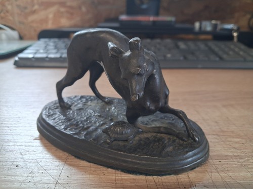 Ancienne sculpture chien - ancienne,