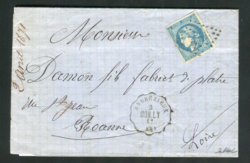 Rare lettre andrézieux - lettre, d'andrézieux