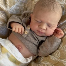 19in Pascale Newborn Full Body Vinyl Baby Reborn Doll 3D Skin Lifelike Feeling