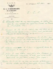 OLD PAPIER FRANC MACON R.L ST JEAN DES ARTS DE LA REGULARITÉ 1937 PERPIGNAN 66