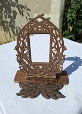 ANCIEN CADRE PORTE PHOTO EN BOIS SCULPTE SUR SOCLE SCULPTE DECOR  AJOURE 1900