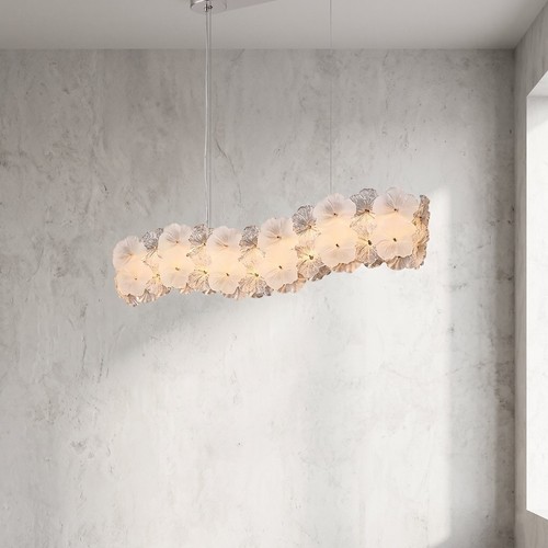 Lustre suspension fleurs - fleurs, verre