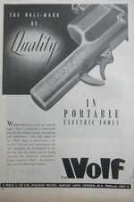1/1946 PUB WOLF PORTABLE ELECTRIC TOOLS SCREWDRIVER ORIGINAL AD SCREWDRIVER