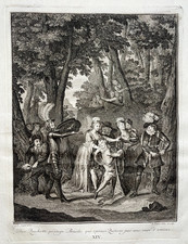 DON QUIXOTTE Basil Quiterie ENGRAVING Coypel Picart Cervantes XVIII°