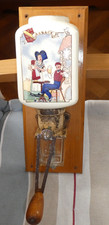 OLD WALL-MOUNTED COFFEE GRINDER PEUGEOT BROTHERS ALSACE TREMIE FAIENCE DE SARREGUEMINES
