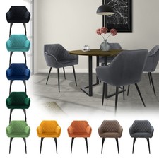 Lot chaises de salle à manger rembourré en velours/ PU fauteuils salon au choix