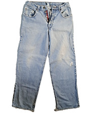 VTG 90s Lucky Brand Fat Boy Long Length Button Fly Jeans Distressed 32x33 Y2K