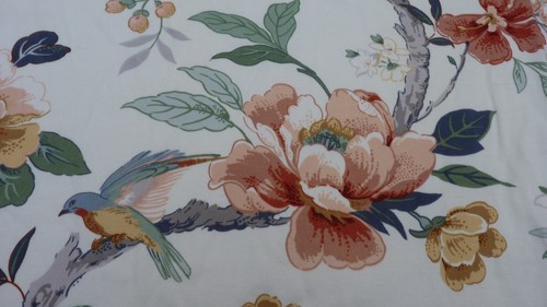 Coupon tissus roses oiseaux - de,