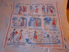 FOULARD SIGNE PEYNET POUR LA COMPAGNIE DE NAVIGATION MIXTE  ( PAQUEBOT )
