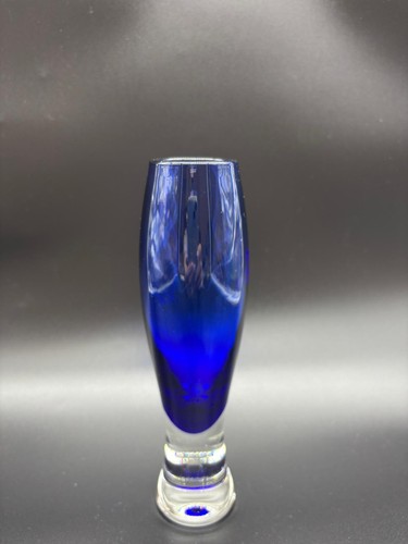 Vase bulles verre bleu - vase, en
