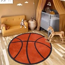 Tapis rond ballon basket-ball pour chambre à coucher 80x80cm