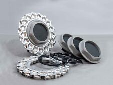 BBS RC 5x120 17" RC090 RC061 RC040 style 5 aluminum waffle center caps (4x)