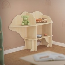Joyz Bibliothèque murale pour chambre d'enfant en bois naturel meuble forme ours