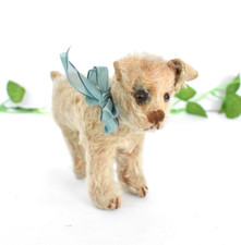 STEIFF ANTIQUE 1920s "SPOTTY" DOG Mohair Vintage 4.5" Plush Fox Terrier Standing