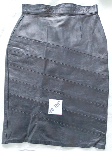 Jupe cuir agneau plongé - plongé, (