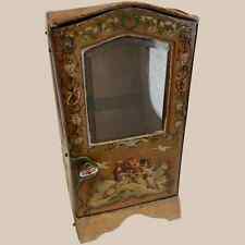 Antique French Vernis Martin small Vitrine Sedan Chair Putti Cherubic Scenes