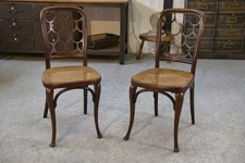 Pair of Art Nouveau Curved Beech Wood Chairs Attributed to Koloman Moser