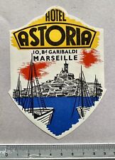 Étiquette Hôtel Astoria à Marseille