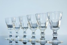 ANTIQUE 8 DIGESTIVE GLASSES CRYSTAL FLAT SIZE CATON ST LOUIS ART DECO