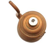 CAFETIÈRE EN CUIVRE INTÉRIEUR ÉTAMÉ HAUTEUR 28 CM VINTAGE FABRICATION FRANÇAISE