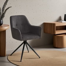 Chaise Salle à Manger Bistrot Salon Cuisine Pivotante Fauteuil Gris Homestyle4u