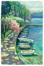 modern landscape av. boats
