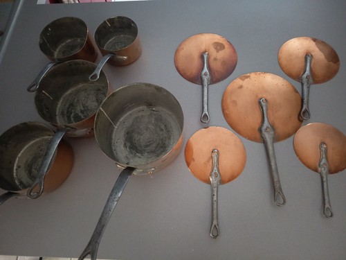Lot casseroles cuivre - 5,