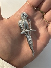 Broche Perroquet Argenté