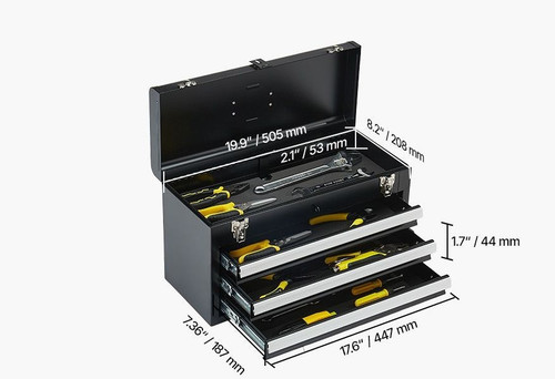 Boîte outils métal à - boîte, en