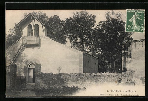 Cpa bonson chapelle 1908 - la,
