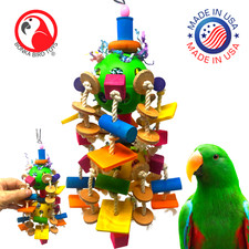 2921 Duo Spider Ball Wood Blocks Shred Parrot Bird Toy Conure Eclectus Amazon