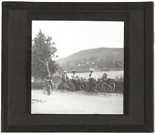 Bicycles, Rochesson road, old photo glass plate, positive 8.5x10 cm