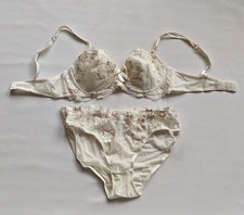 Miriale Luxury Ivory Bra and Pants Set, Bra: UK 34C / EU 75C, Pants: M, UK 12/14