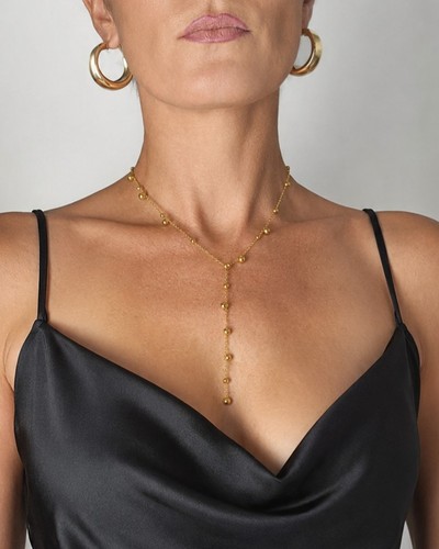 Collier femme doré acier