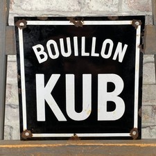 BOUILLON KUB Enamel Sign 7.9x7.9" (20x20cm) Nice Rare Kitchen Grocery Store Sign