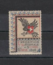 ANCIENNE VIGNETTE TIMBRE - EXPOSITION NATIONALE SUISSE - GENEVE - 1896 .