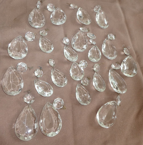 Lot pampilles en cristal - lot, 21