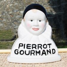 Présentoir / buste publicitaire à sucettes Pierrot Gourmand en faïence