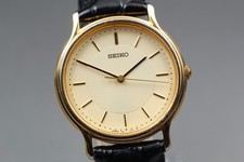 Vintage 1988[N MINT] New Batt SEIKO Spirit 7N01-0BR0 Gold Mens Qz Watch JAPAN